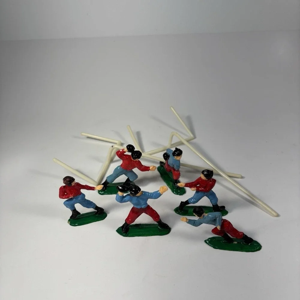 Lot Of Vintage 80S Football Players Cake Topper Decorations Bundle Of 8